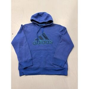 Adidas Hoodie Sweater Mens Size M Blue Heavyweight Casual